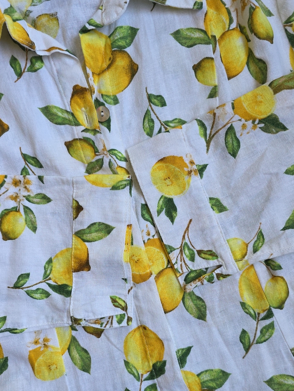 Cynthia Rowley White Midi Shirt Dress with Yellow Lemon Print - Picture 8 of 16